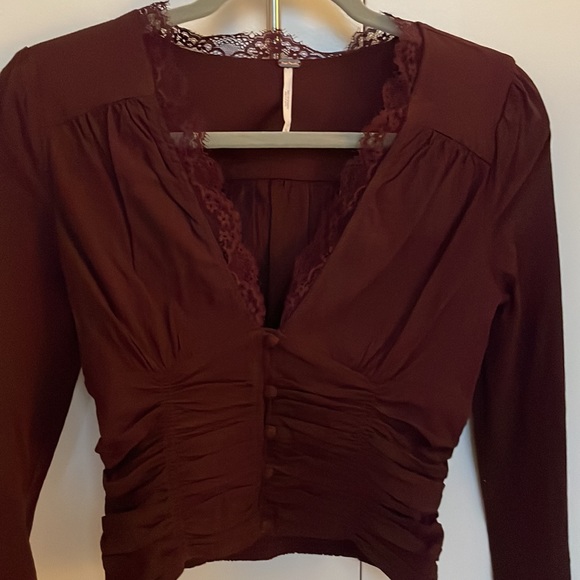 Beautiful maroon Free People blouse - Picture 4 of 4